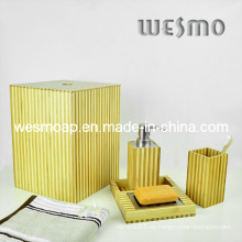 Set de baño de bambú de dos tonos (WBB0301C con cesta de desechos)